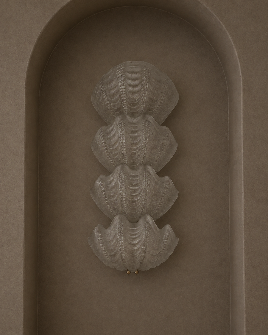 Stacked Shell-Form Frosted Glass Wall Sconce