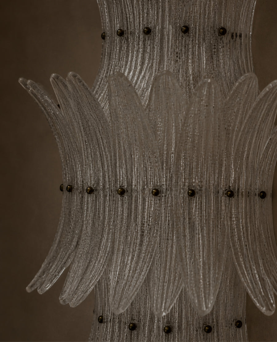 Exceptional Pair of Murano Glass Wall Sconces