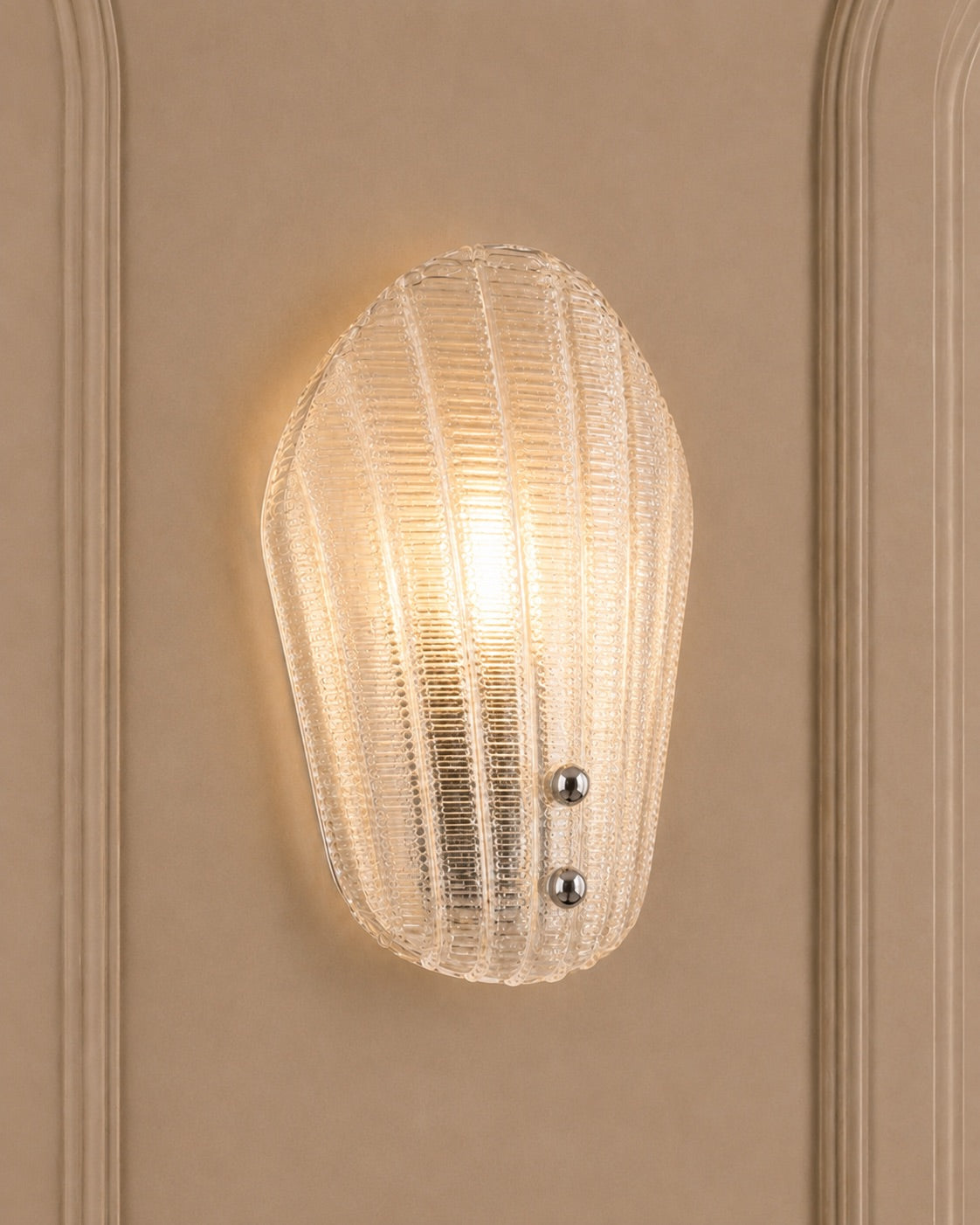 Elegant Clear Murano Glass Wall Sconce