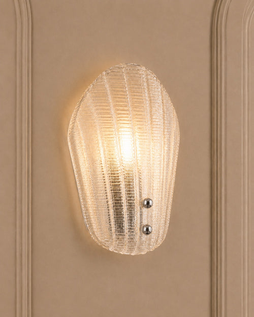 Elegant Clear Murano Glass Wall Sconce