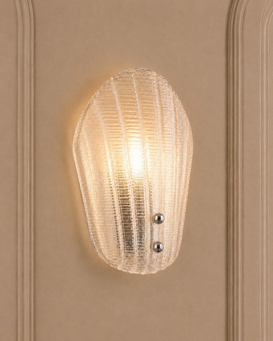 Elegant Clear Murano Glass Wall Sconce