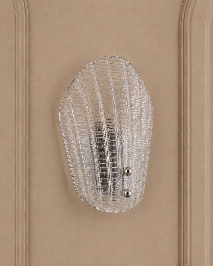 Elegant Clear Murano Glass Wall Sconce