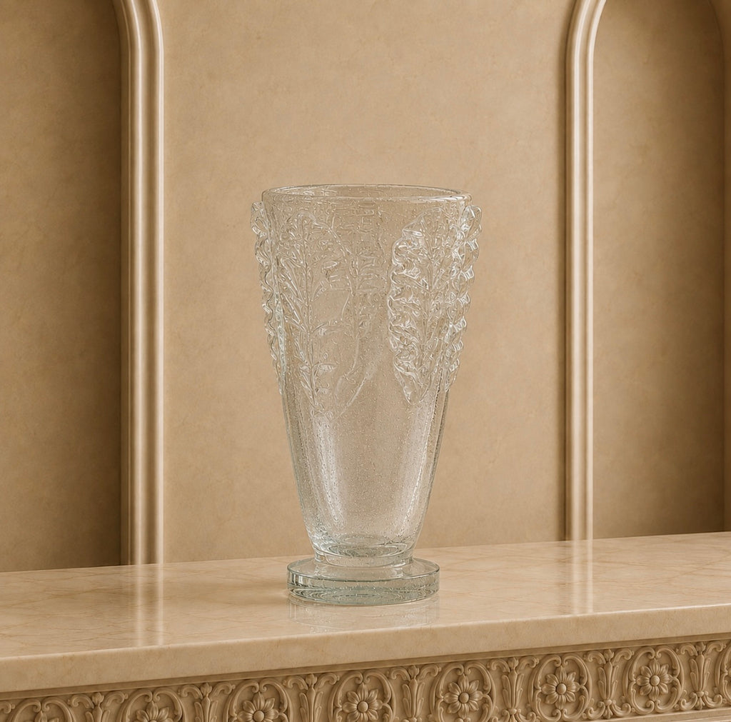Clear Murano Art Glass Vase