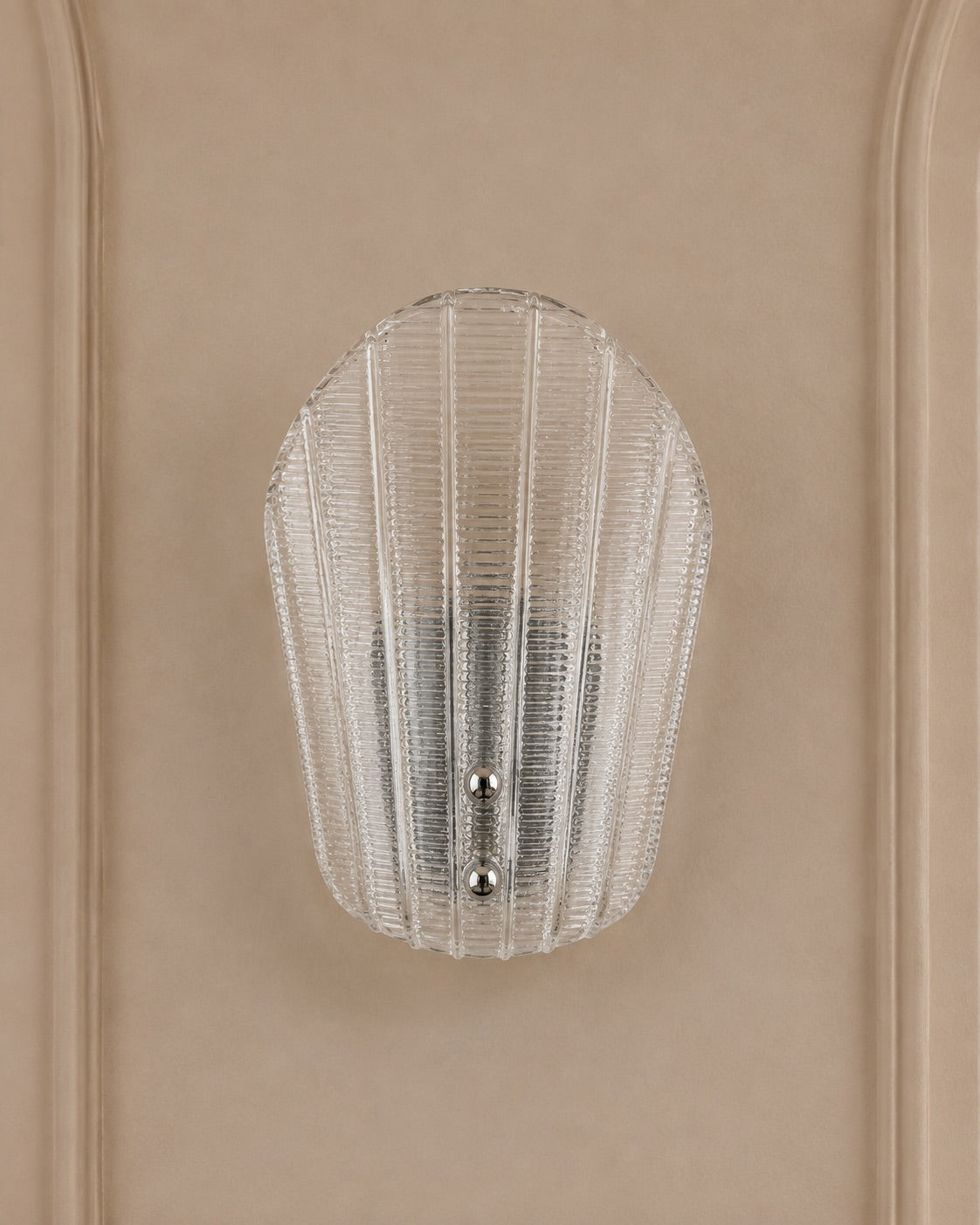 Elegant Clear Murano Glass Wall Sconce