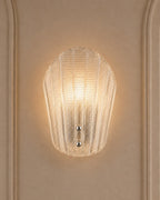 Elegant Clear Murano Glass Wall Sconce