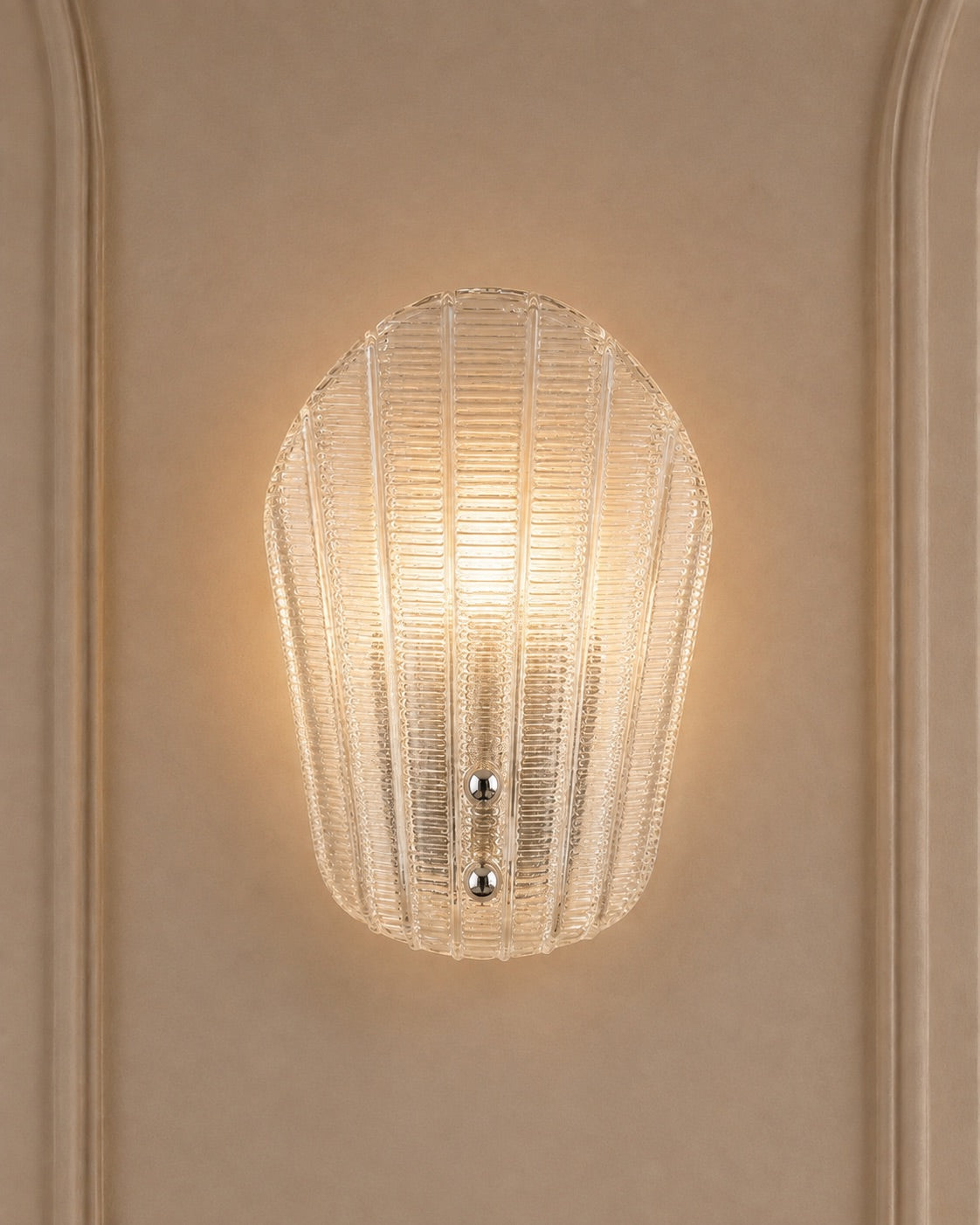 Elegant Clear Murano Glass Wall Sconce