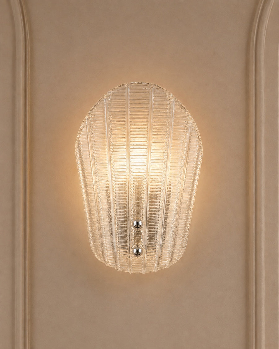 Elegant Clear Murano Glass Wall Sconce