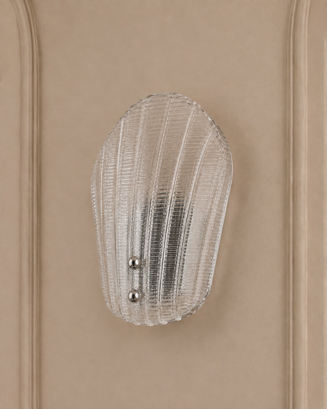 Elegant Clear Murano Glass Wall Sconce