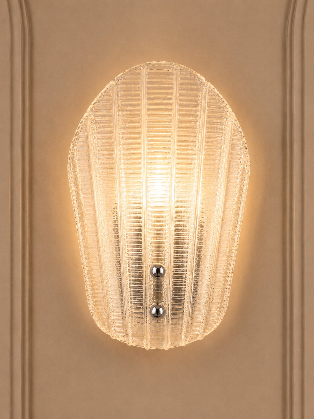 Elegant Clear Murano Glass Wall Sconce
