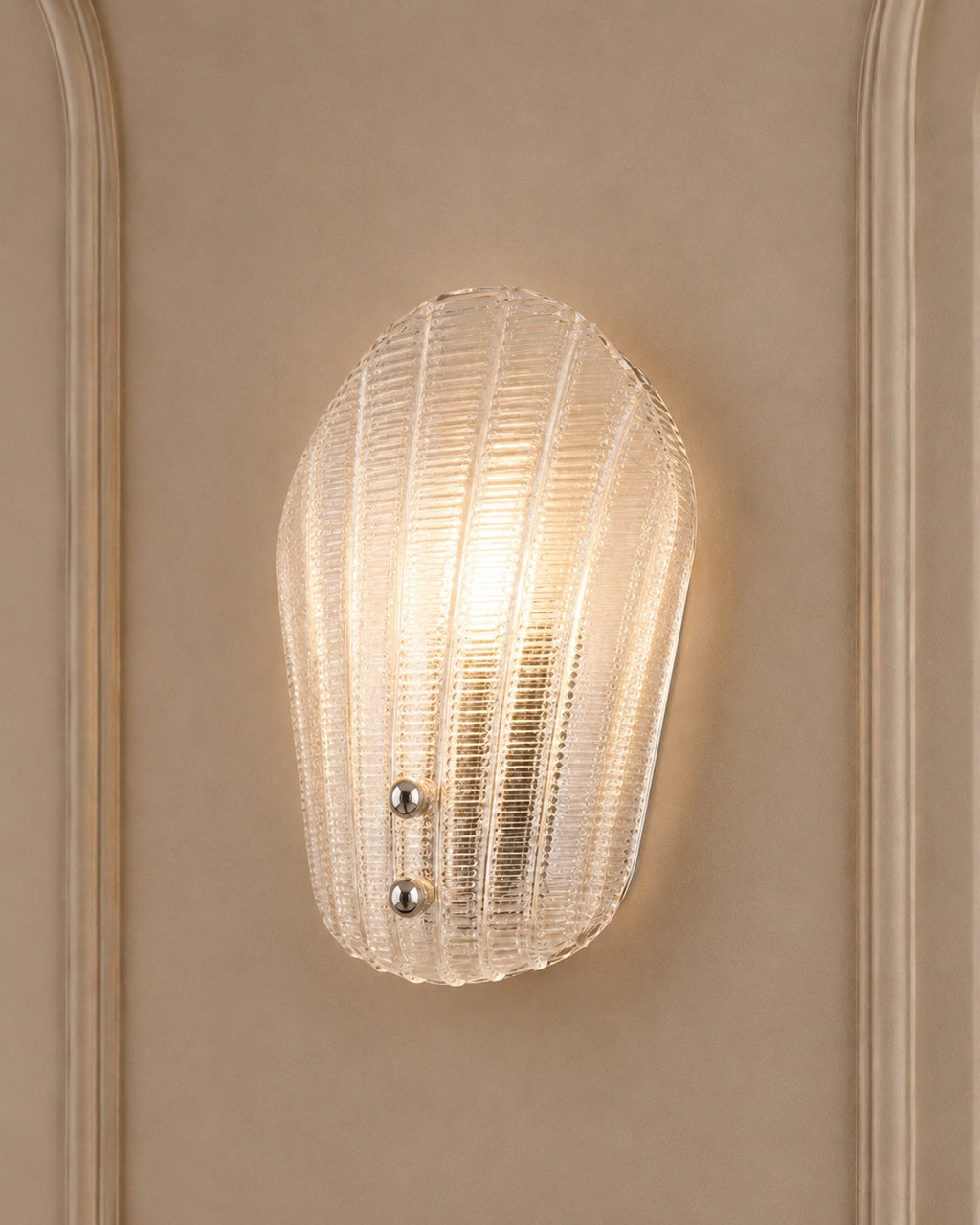 Elegant Clear Murano Glass Wall Sconce