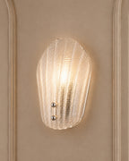 Elegant Clear Murano Glass Wall Sconce