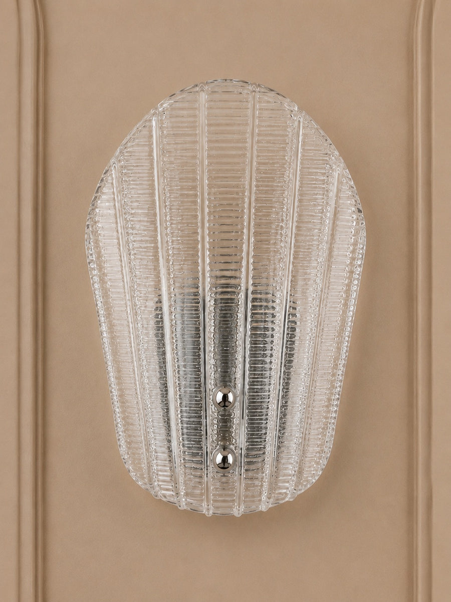 Elegant Clear Murano Glass Wall Sconce