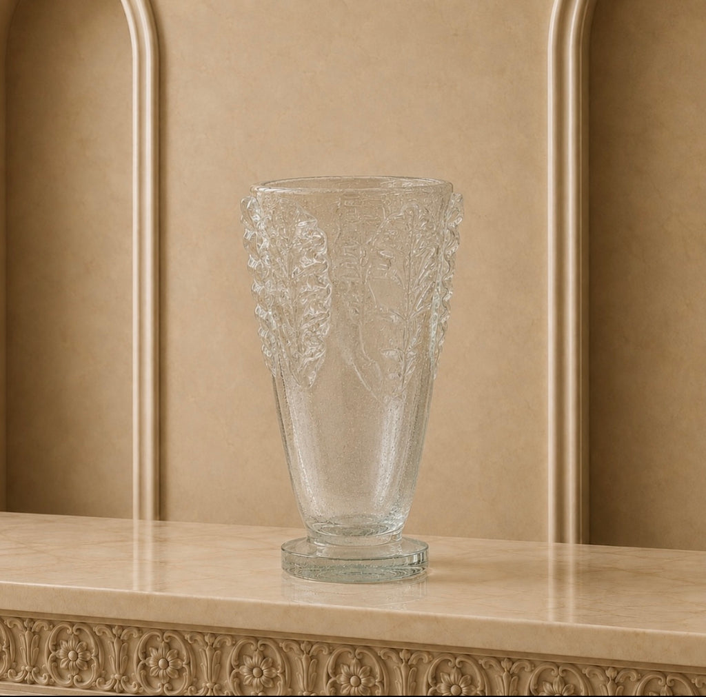 Clear Murano Art Glass Vase