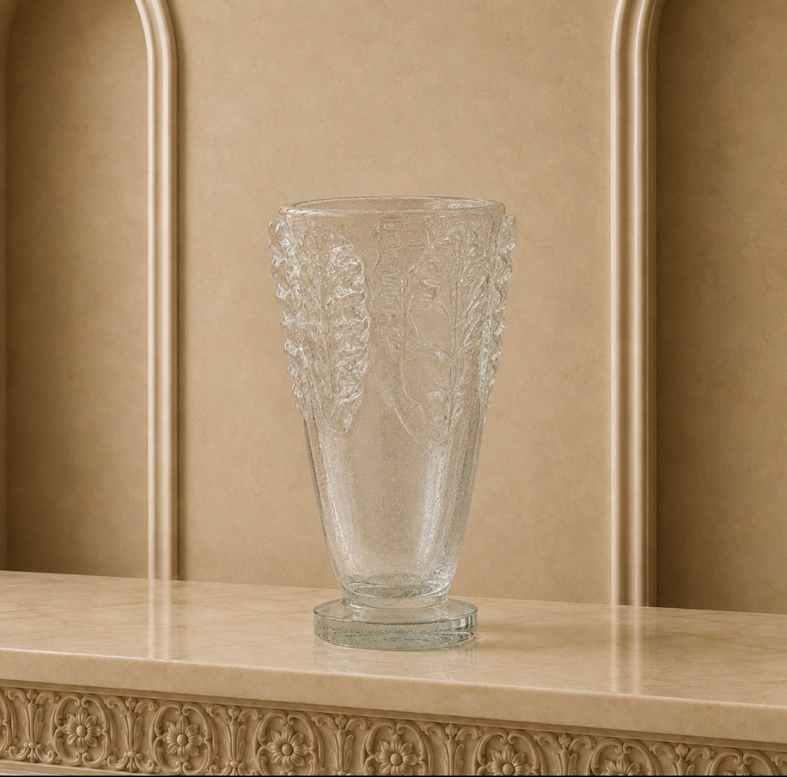 Clear Murano Art Glass Vase