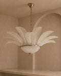 Murano Clear Glass Leaf Chandelier