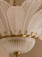 Murano Clear Glass Leaf Chandelier
