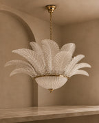 Murano Clear Glass Leaf Chandelier