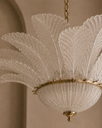 Murano Clear Glass Leaf Chandelier
