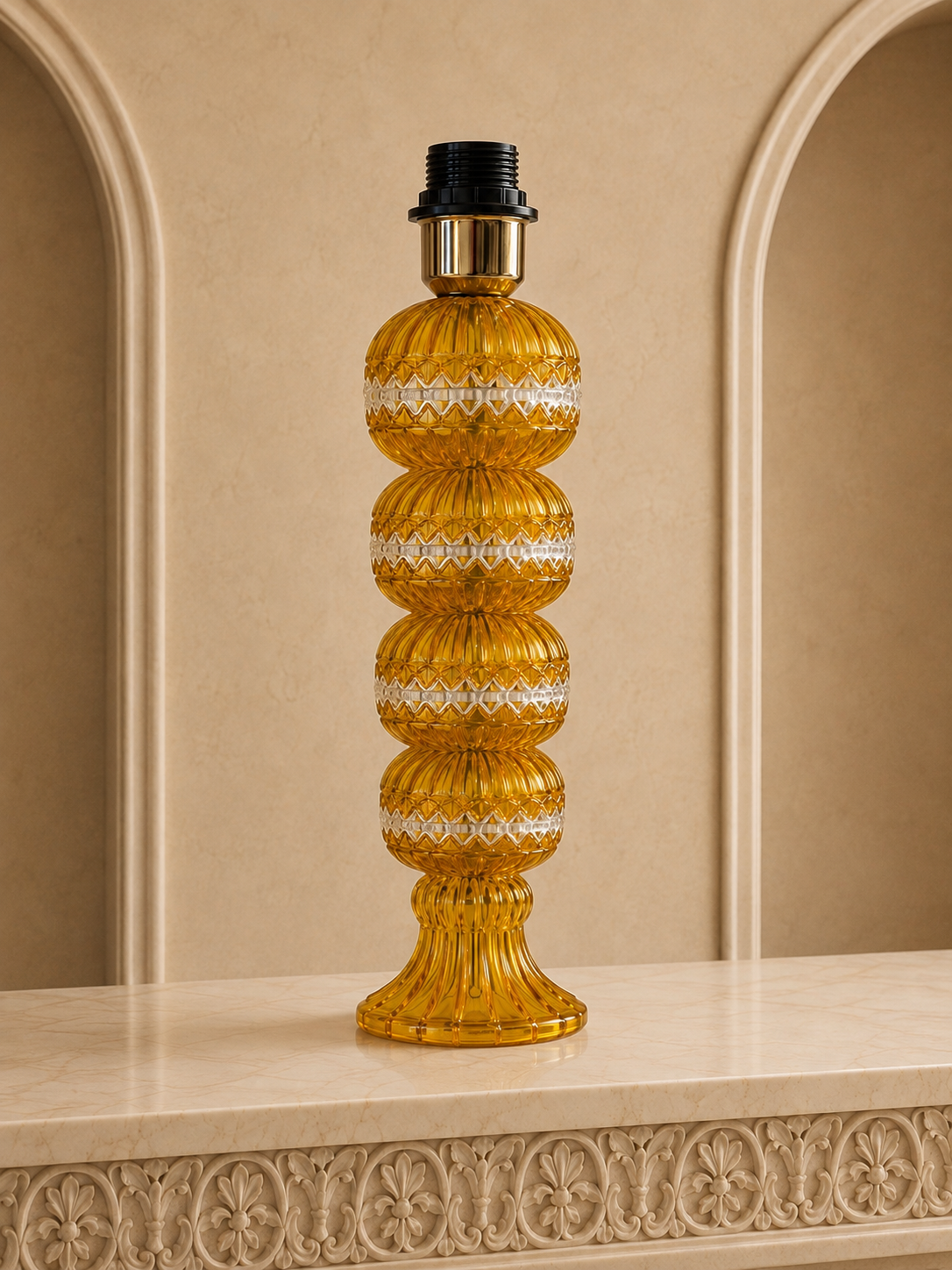 Amber Murano Glass Table Lamp