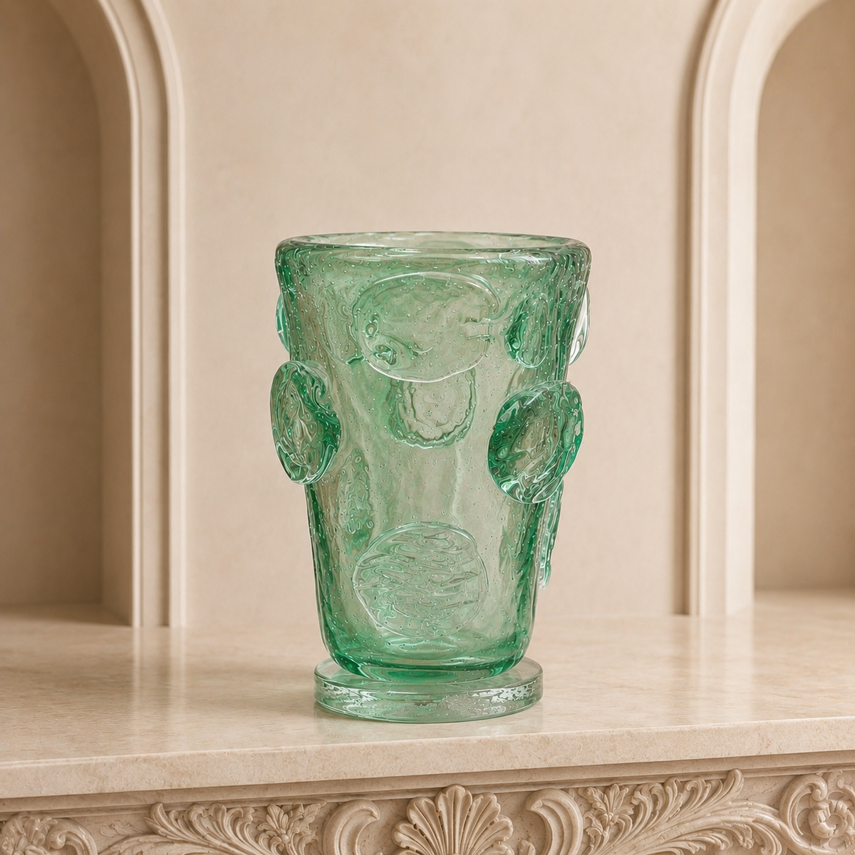 Green Murano Art Glass Vase