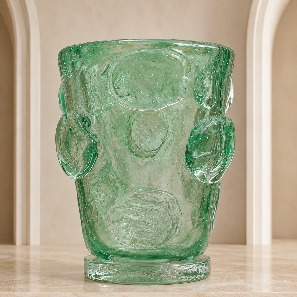 Green Murano Art Glass Vase