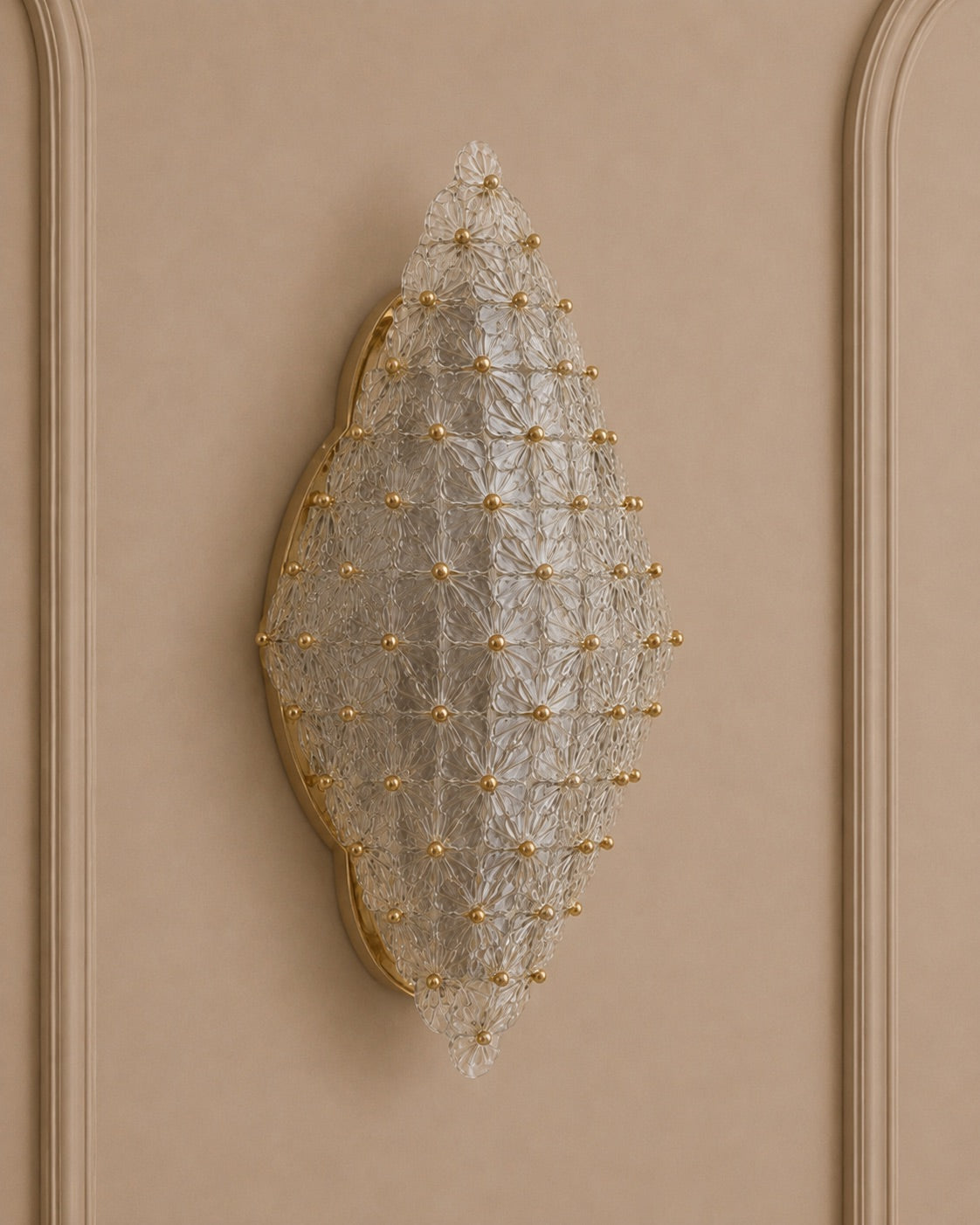Clear Murano Glass Floral Wall Sconce
