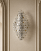 Clear Murano Glass Floral Wall Sconce