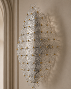 Clear Murano Glass Floral Wall Sconce