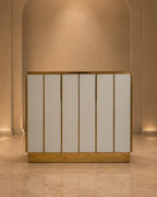 Art Deco Cabinet with Frosted Glass and Brass Frame