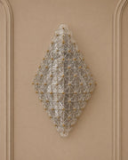 Clear Murano Glass Floral Wall Sconce