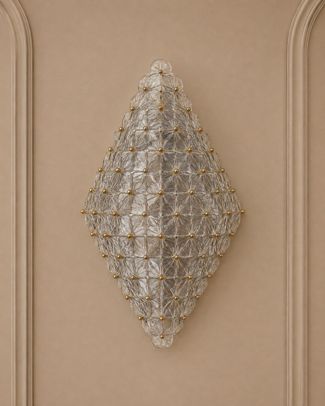Clear Murano Glass Floral Wall Sconce