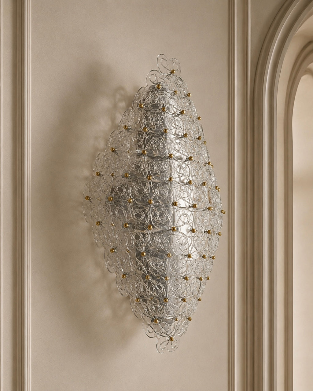 Clear Murano Glass Floral Wall Sconce