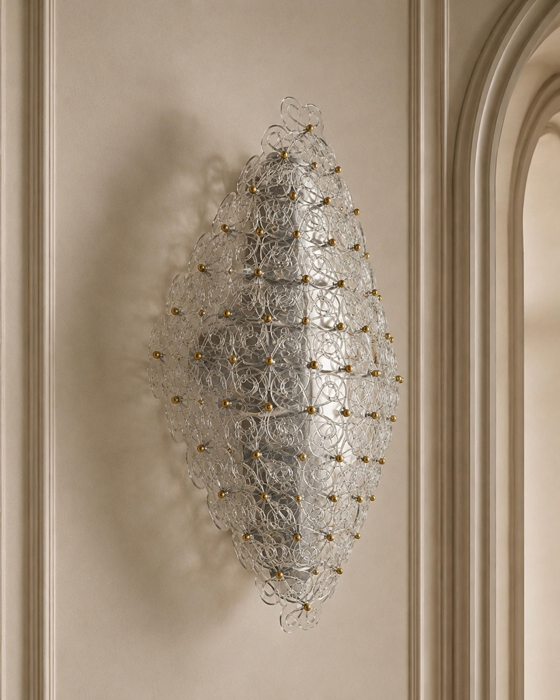 Clear Murano Glass Floral Wall Sconce