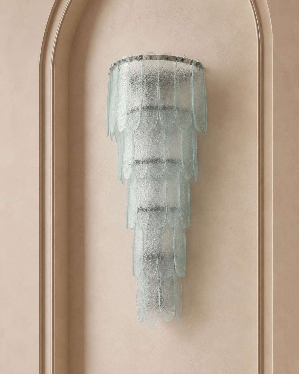 Clear Murano Glass Tiered Wall Sconce