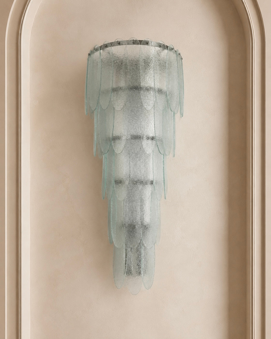 Clear Murano Glass Tiered Wall Sconce