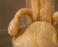 Carved Onyx Armchair with Serpentine Motifs