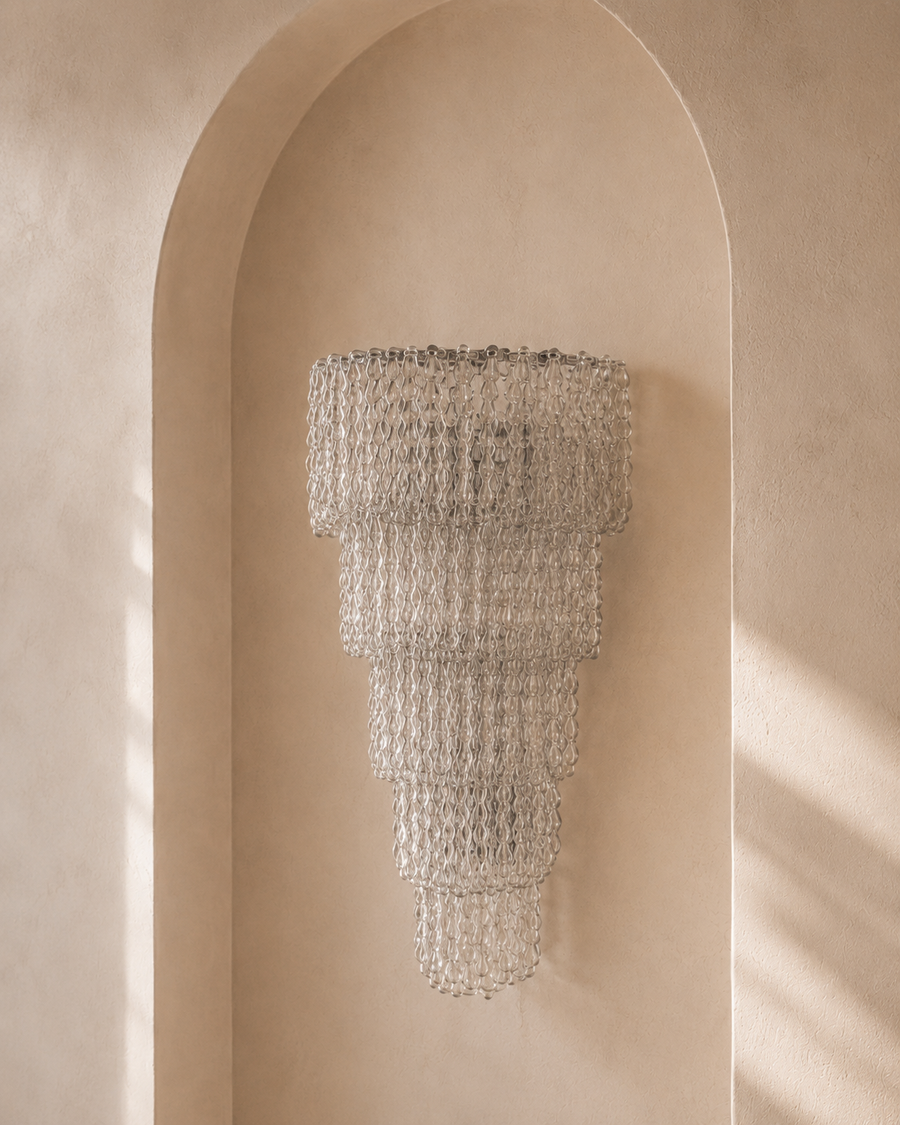 Clear Murano Glass Chain Wall Sconce