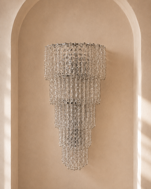Clear Murano Glass Chain Wall Sconce