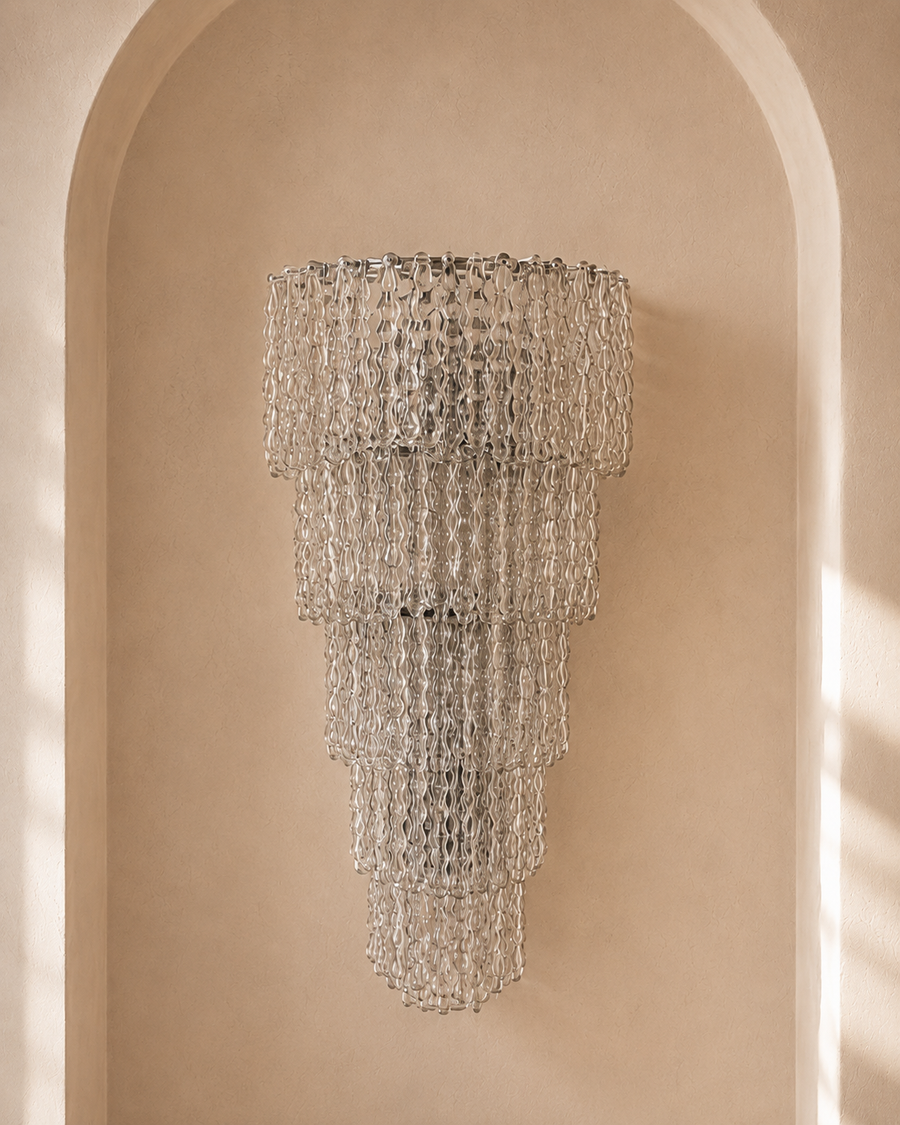 Clear Murano Glass Chain Wall Sconce