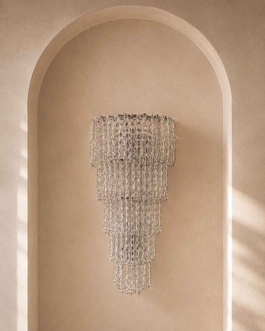 Clear Murano Glass Chain Wall Sconce
