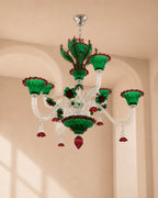 Handcrafted Murano Art Glass, Clear Glass, Metal