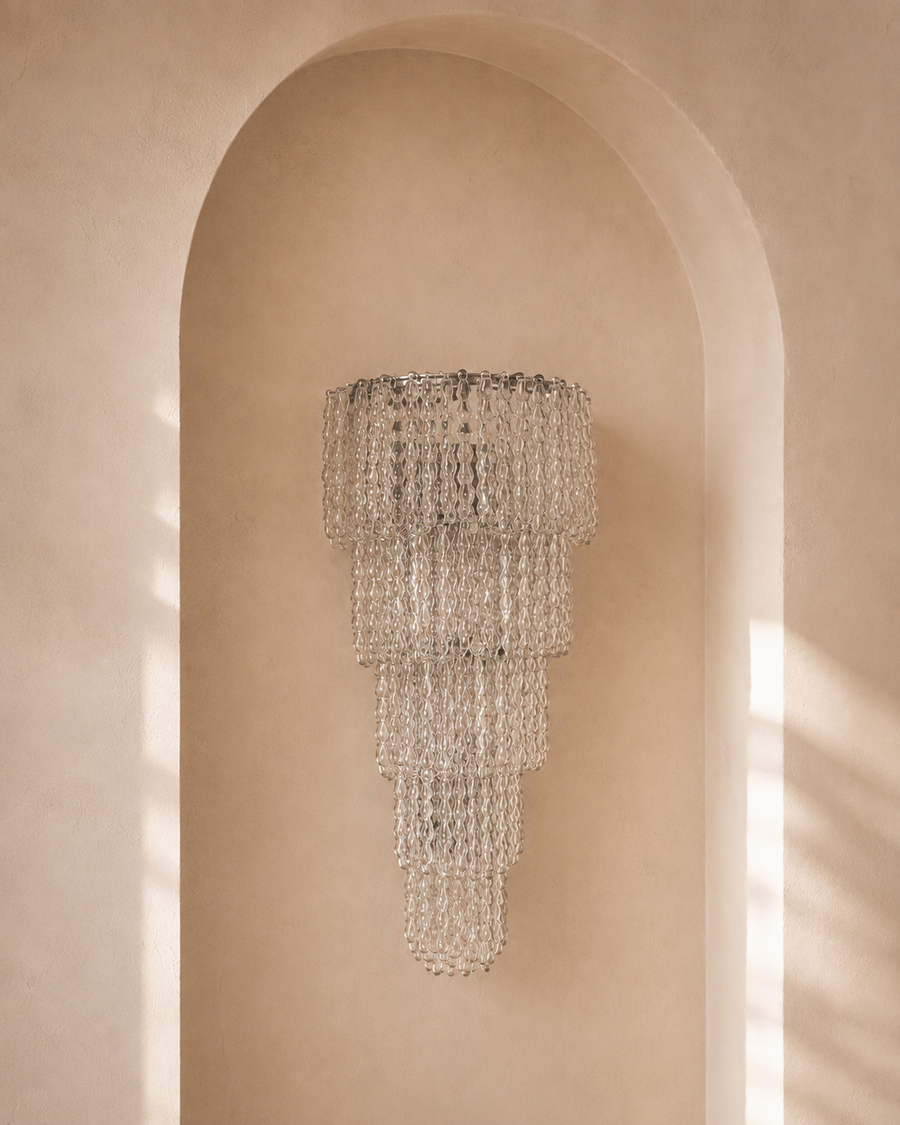 Clear Murano Glass Chain Wall Sconce
