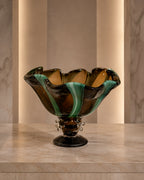 Smoked Murano Art Glass Centerpiece Bowl