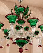 Handcrafted Murano Art Glass, Clear Glass, Metal