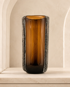 Smoked Murano Art Glass Vase