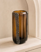 Smoked Murano Art Glass Vase