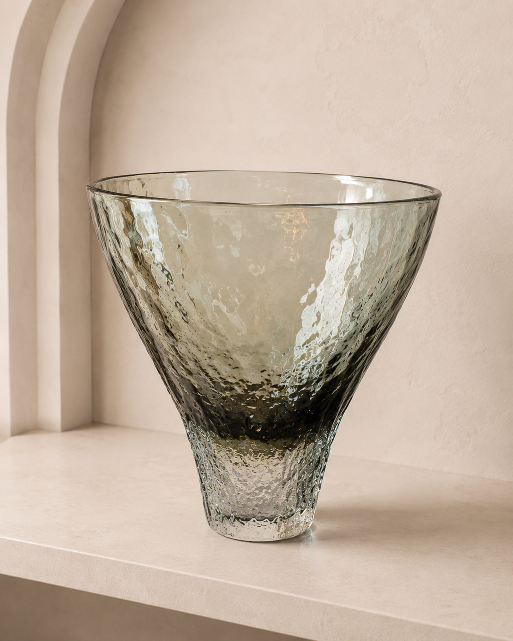 Smoked Murano Art Glass Vase