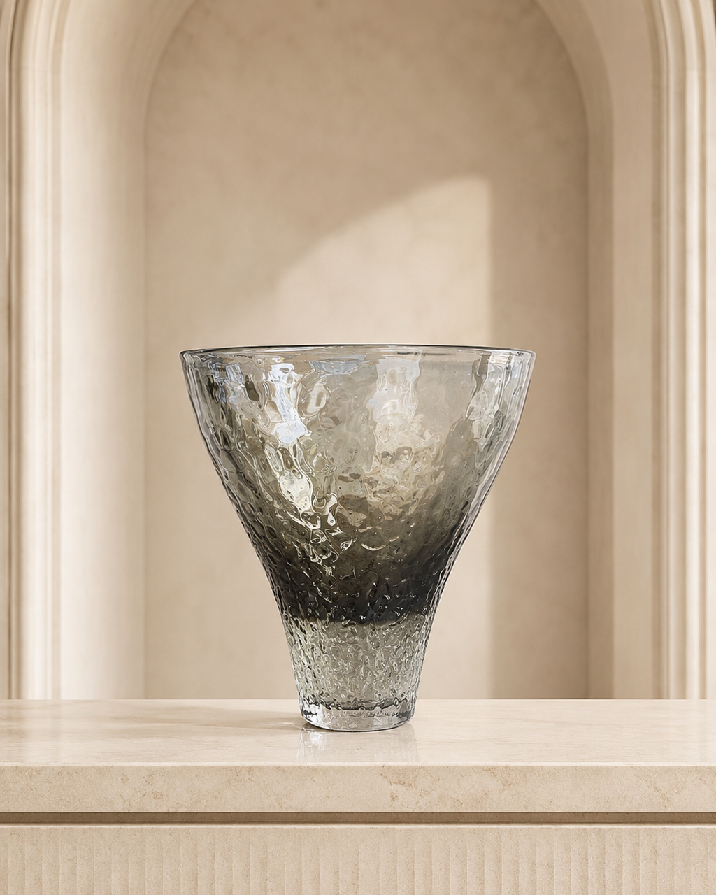 Smoked Murano Art Glass Vase