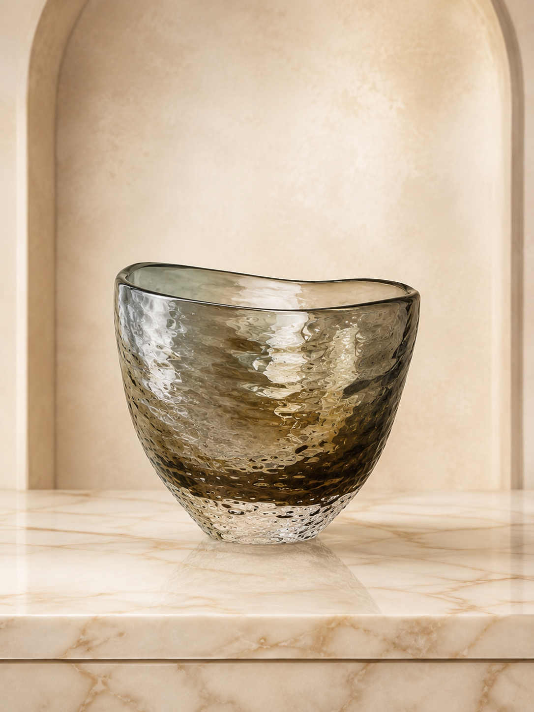 Smoked Murano Art Glass Centerpiece Bowl